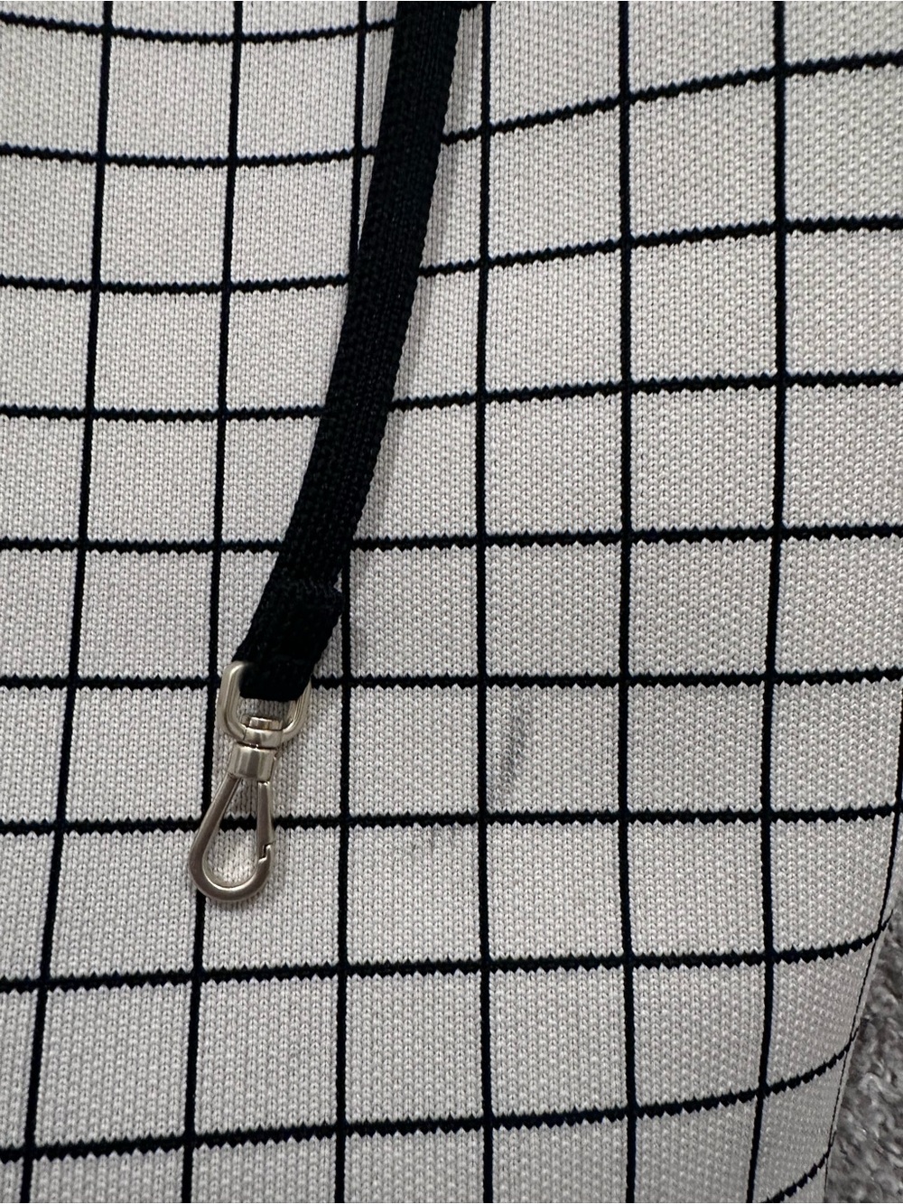 Rothy's White Grid Tote with Black Trim - Picture 2 of 6